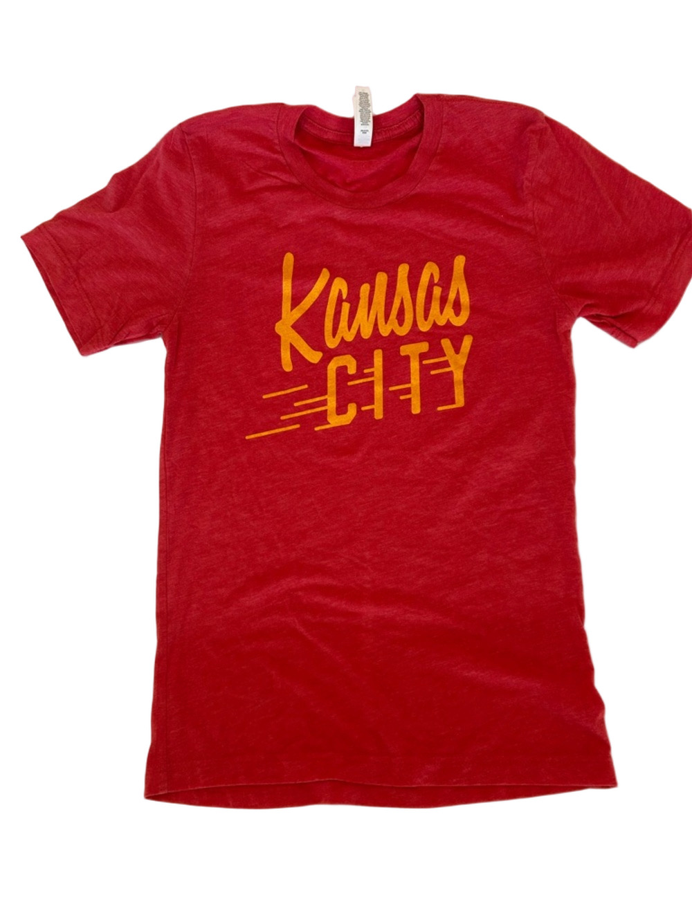 Charlie Hustle Kansas City Unisex Graphic Tee  X Small in Red and Yellow